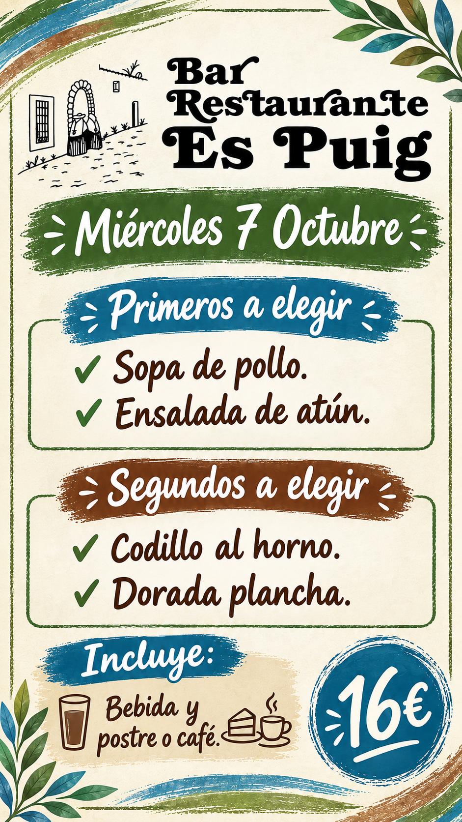Menú Diario de Bar Es Puig