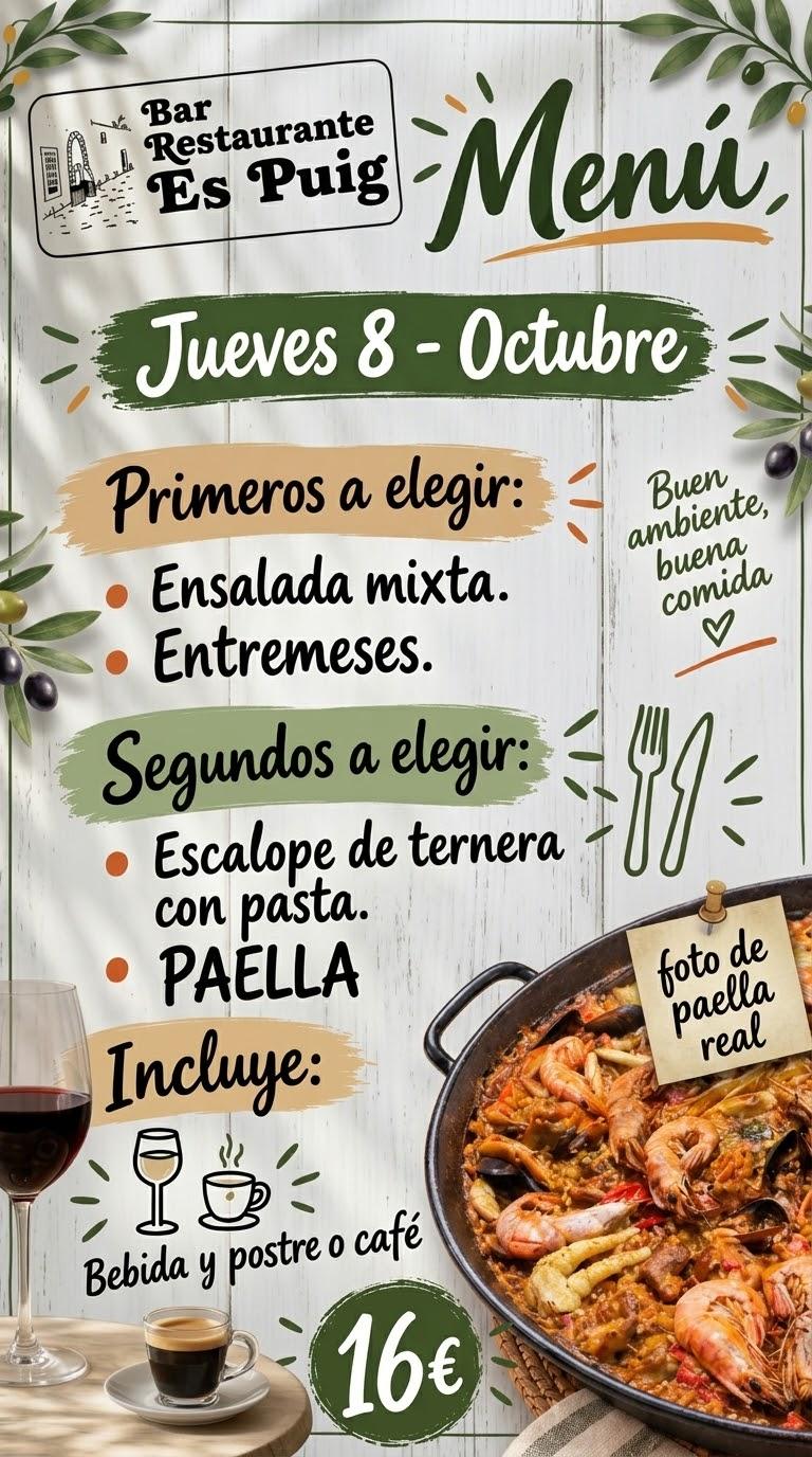 Menú Diario de Bar Es Puig